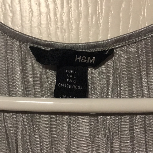 Silver Pleated Evening Mini Dress - Picture 2 of 3